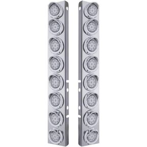 United Pacific 33603 - Ss Front Air Cleaner Light Bar With Bracket For Peterbilt Trucks - Reflector/Clearance/Marker Lig