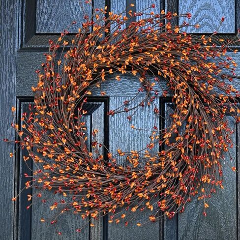 Fall Berry Wreath, 24 inches Fall Wreaths for Front Door Large Grapevine Wreath for Indoor and Outdoor Thanksgiving Day Wall Window Hanging Wedding Party Home Decor in Saudi Arabia