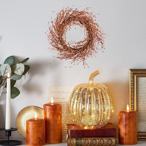 Fall Berry Wreath, 24 inches Fall Wreaths for Front Door Large Grapevine Wreath for Indoor and Outdoor Thanksgiving Day Wall Window Hanging Wedding Party Home Decor in Saudi Arabia