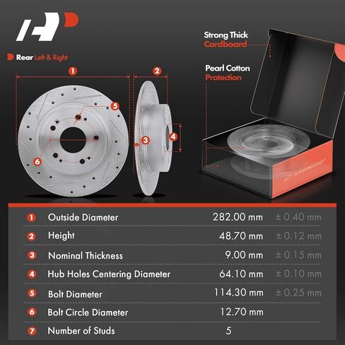 A-Premium Front and Rear Drilled and Slotted Disc Brake Rotors Compatible with Select Honda Models - Accord 2005-2016, Civic 2015, 4-PC Set in Saudi Arabia