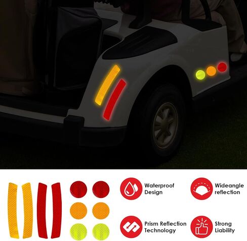 Aster 20Pcs Golf Cart Reflectors Strip, Reflective Car Golf Cart Sticker Decals, Outdoor Waterproof Reflector Tape Sticker, Night Visibility Adhesive Reflector Stickers for Club Car Yamaha EZGO in Saudi Arabia