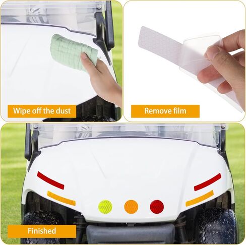 Aster 20Pcs Golf Cart Reflectors Strip, Reflective Car Golf Cart Sticker Decals, Outdoor Waterproof Reflector Tape Sticker, Night Visibility Adhesive Reflector Stickers for Club Car Yamaha EZGO in Saudi Arabia