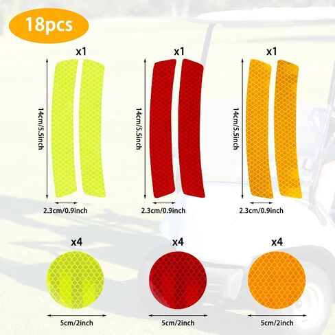 Aster 20Pcs Golf Cart Reflectors Strip, Reflective Car Golf Cart Sticker Decals, Outdoor Waterproof Reflector Tape Sticker, Night Visibility Adhesive Reflector Stickers for Club Car Yamaha EZGO in Saudi Arabia