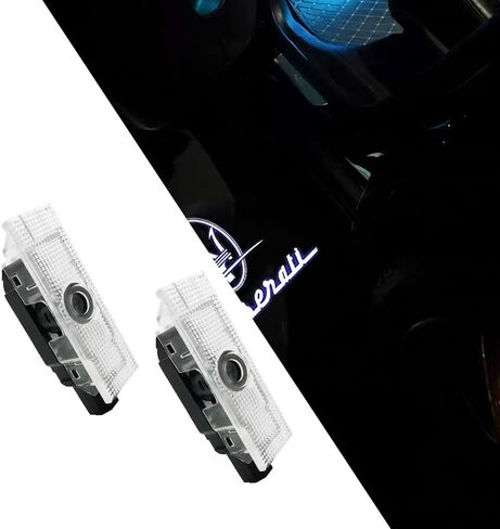 2PCS Non-fading Led Car Door Logo Lights Compatible for Levante 2015-present Grecale 2022-present HD Ghost Shadow Light Projector Puddle Lamp Accessoreis (white circle, Levante/Grecale 2015-present) in Saudi Arabia