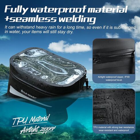 WILD HEART motorcycle tank bag is compatible with most motorcycle outdoor riding accessories (Black) in Saudi Arabia