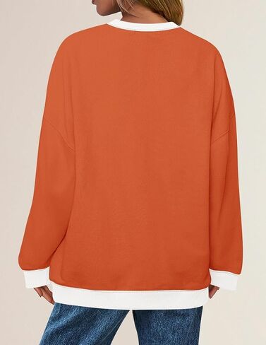 ZESICA Womens Crewneck Color Block Sweatshirts Oversized Long Sleeve Pullover Tunic Tops 2024 Fall Clothes Outfits in Saudi Arabia
