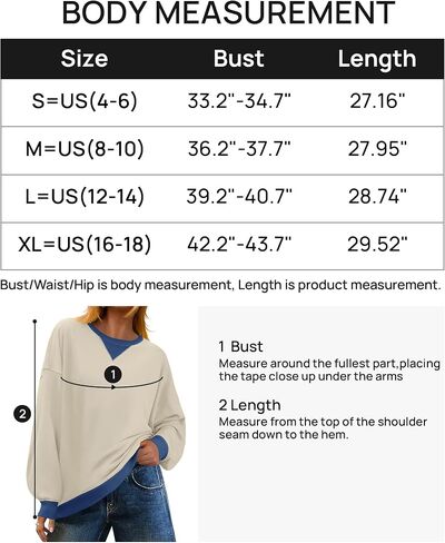 ZESICA Womens Crewneck Color Block Sweatshirts Oversized Long Sleeve Pullover Tunic Tops 2024 Fall Clothes Outfits in Saudi Arabia