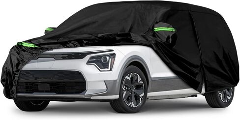 Waterproof Car Cover Replace for 2023 2024 Kia NIRO HEV/PHEV/EV Wind/Wave 210T Plus Cotton Inner with Zipper&Charging Hole for Car Dust Snow Rain Hail Protection in Saudi Arabia