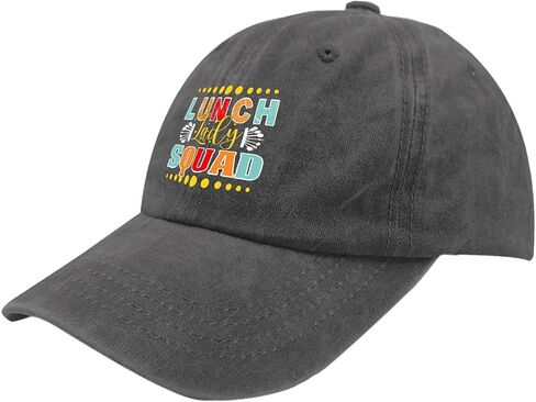 Lunch Lady Squad Hat Pigment Black Funny Hats Gifts for Mom Hiking Hat in Saudi Arabia
