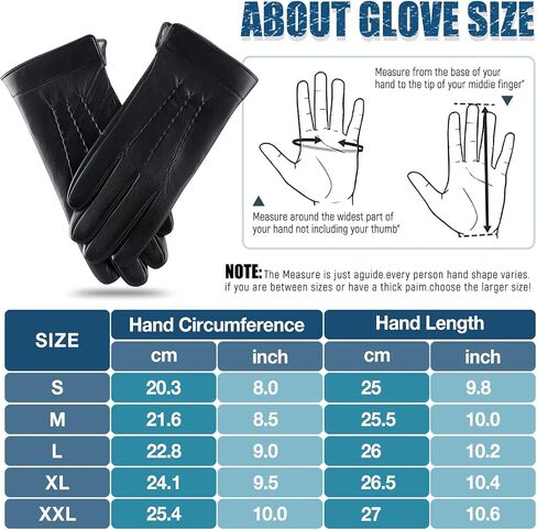 Winter Leather Gloves for Men,Touchscreen Snow Driving Gloves with Cashmere Lining for Motorcycle Driving Riding… in Saudi Arabia