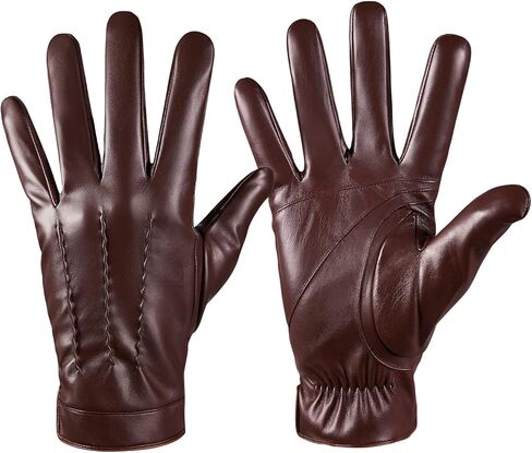 Winter Leather Gloves for Men,Touchscreen Snow Driving Gloves with Cashmere Lining for Motorcycle Driving Riding… in Saudi Arabia