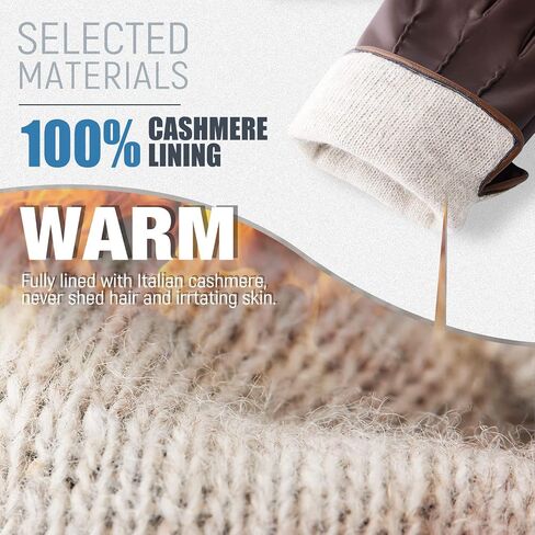 Winter Leather Gloves for Men,Touchscreen Snow Driving Gloves with Cashmere Lining for Motorcycle Driving Riding… in Saudi Arabia