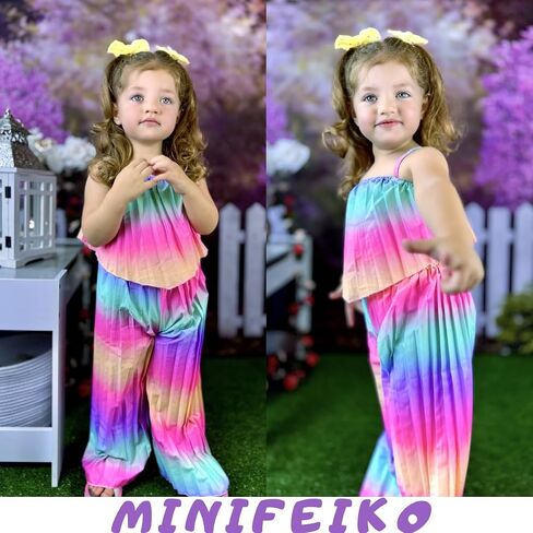 Toddler Girls Tank Tops Pants Outfit for Summer in Saudi Arabia
