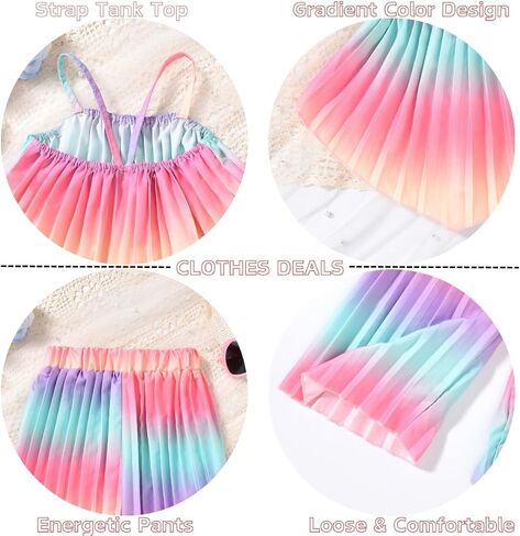 Toddler Girls Tank Tops Pants Outfit for Summer in Saudi Arabia
