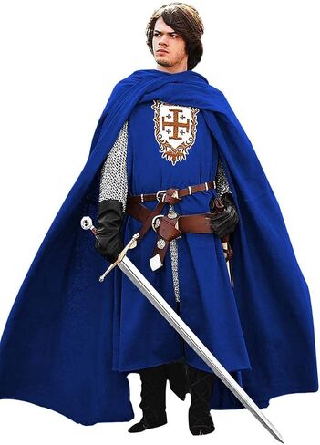 Kingdom Of Heaven Medieval knight Of jerusalem Tunic & Cloak Multicolored Cosplay Renaissance Size(S-6XL) in Saudi Arabia