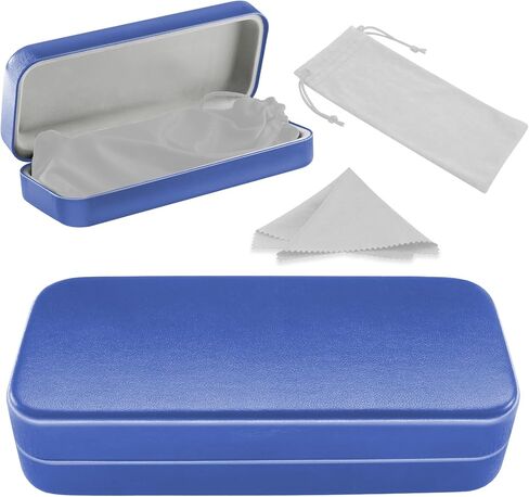 Hard Shell Eyeglass Case- Glass Case With Cleaning Bag Cloth Glasses Case hard shell for men women in Saudi Arabia