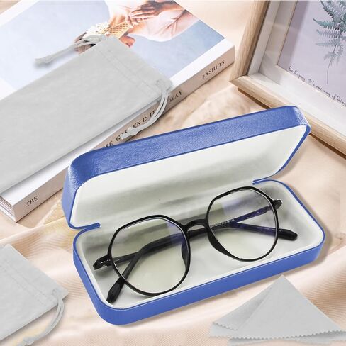 Hard Shell Eyeglass Case- Glass Case With Cleaning Bag Cloth Glasses Case hard shell for men women in Saudi Arabia