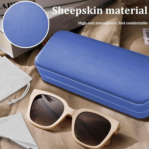 Hard Shell Eyeglass Case- Glass Case With Cleaning Bag Cloth Glasses Case hard shell for men women in Saudi Arabia