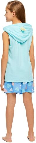 Girls 2-Piece Pajama Set Kids Sleepwear, Short Sleeve Top and Long Pants PJ Set, Lavender in Saudi Arabia