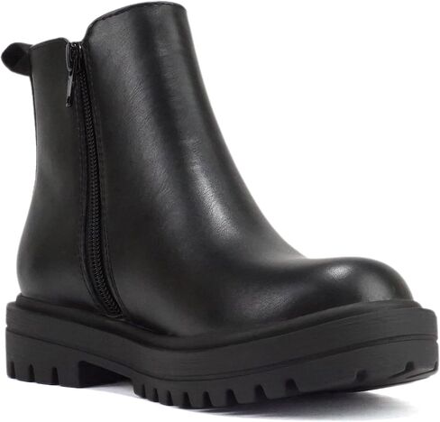 Soda “PILOT-2" ~ Little Kids/Children/Girls Lug Sole Elastic Gore Low Heel Chelsea Fashion Ankle Bootie w/Side Zipper in Saudi Arabia
