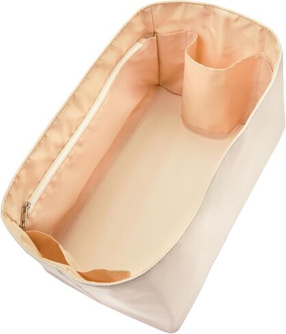 Nylon Water-Repellent Purse Organizer with Zipper Insert for Longchamp Tote Bag (Pearl White, Handbag M & Tote bag L) in Saudi Arabia