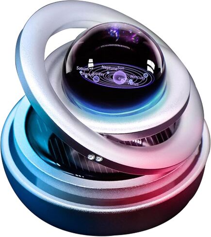 Car Diffuser Solar Energy, Crystal Ball Solar Rotating Aromatherapy for Car Interior Autorotation Decoration Accessories for Car, Family, Vehicle, Vacation (Black) in Saudi Arabia