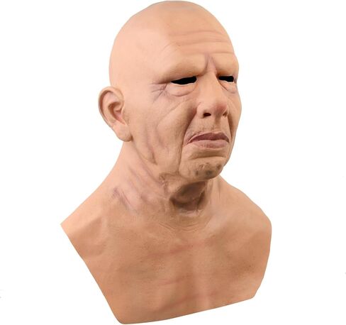 Old Man Mask Bald Man Face Masks Halloween Realistic Mask For Masquerade Party Cosplay in Kuwait
