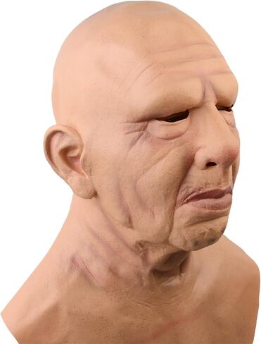 Old Man Mask Bald Man Face Masks Halloween Realistic Mask For Masquerade Party Cosplay in Kuwait