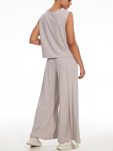 KEOMUD Women Summer 2 Piece Set Sleeveless Sweatsuits Wide Leg Tracksuit Casual Sweatpants Matching Set 2024 Fashion Clothes in Kuwait