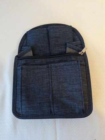 Mini Backpack Organizer Insert | Foldable Travel Rucksack Purse & Handbag Insert |High-capacity Divider Foldable | 300D Oxford Material | 10 Pockets, 2 Compartments | Navy Blue (7.8Lx4.7Wx11H inches) in Saudi Arabia