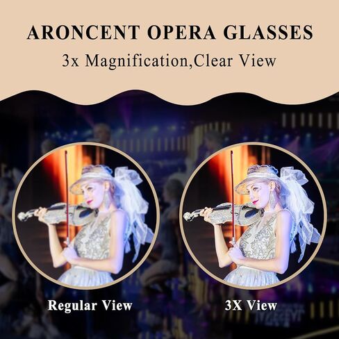 Aroncent Opera Glasses Binoculars 3X25 Theater Glasses Mini Binocular Compact with Handle for Adults Ladies Women in Opera Musical Concert in Saudi Arabia