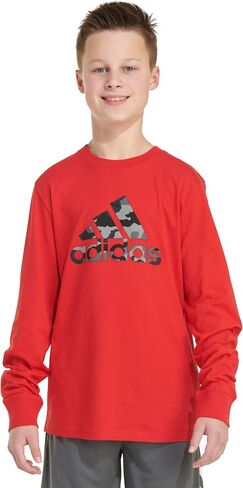 adidas Boys' Long Sleeve Cotton Camo Bos Logo T-Shirt in Saudi Arabia