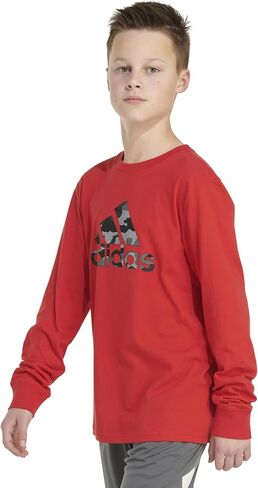 adidas Boys' Long Sleeve Cotton Camo Bos Logo T-Shirt in Saudi Arabia