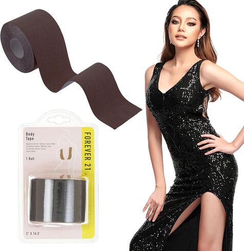 Forever 21 Body Tape - 1pk Comfortable Body Tape for Skin | Easy Application Body Tape for Breast, Fabric Skin Tape, Face Lift Tape, Fashion Tape for Dresses (Clear) in Saudi Arabia