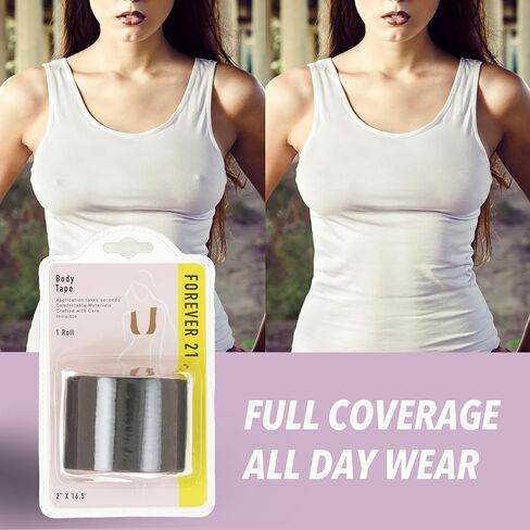 Forever 21 Body Tape - 1pk Comfortable Body Tape for Skin | Easy Application Body Tape for Breast, Fabric Skin Tape, Face Lift Tape, Fashion Tape for Dresses (Clear) in Saudi Arabia