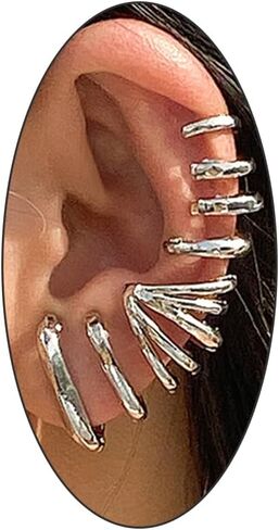 Non Pierced Ear Cuff Statement Earrings for Women Teen Girls,14K Gold Geometric Hollow Cartilage Cuff Earrings Party Prom Ear Clips Jewelry Gifts in Saudi Arabia