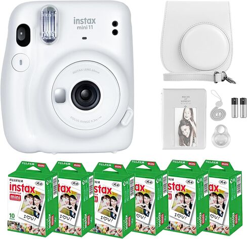 Fujifilm Instax Mini 11 Camera with Fujifilm Instant Mini Film (60 Sheets) Bundle with Deals Number One Accessories Including Carrying Case, Selfie Lens, Photo Album, Stickers (Blush Pink) in Saudi Arabia