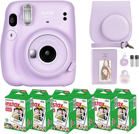 Fujifilm Instax Mini 11 Camera with Fujifilm Instant Mini Film (60 Sheets) Bundle with Deals Number One Accessories Including Carrying Case, Selfie Lens, Photo Album, Stickers (Blush Pink) in Saudi Arabia