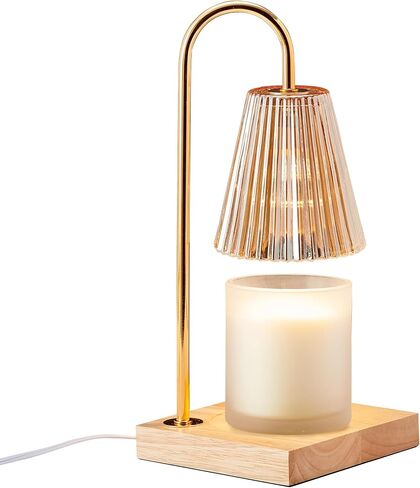 Mikasa Amber Glass Shade Electric Candle Warmer Lamp for Scented Candles, Dimmable Wax Warmer, 5.9x5.9x13.8 Inch in Saudi Arabia