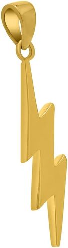 14k Solid Yellow Gold Lightning Bolt Pendant in Saudi Arabia
