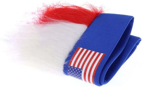 America Fans Wig Props Crazy USA Soccer Cheer Headwear US Football Fans Hat Hair Accessoires for Football Match,Independence Day,Festival Events,Parades,International Festival Blue in Saudi Arabia