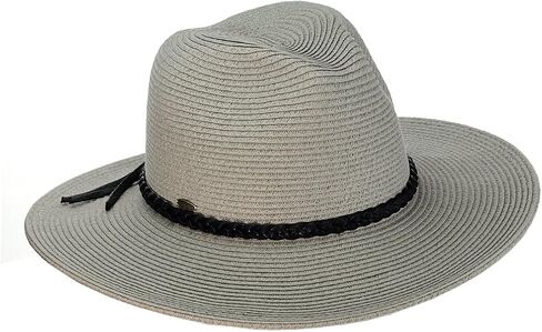 Teardrop Dent Braided Trim Casual Panama Fedora Sun Hat in Kuwait
