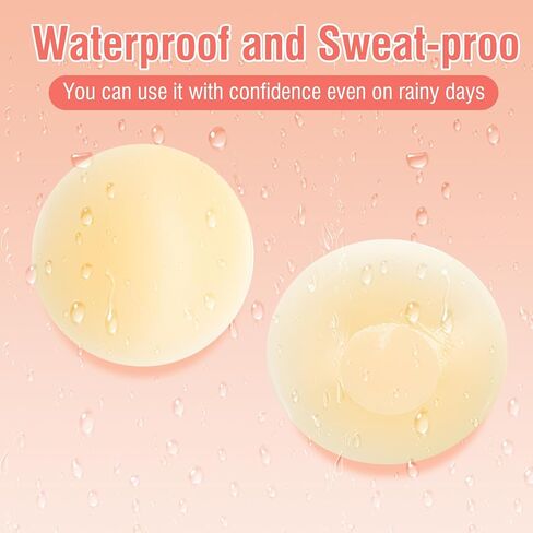 Women's Invisible Nipple Covers 3 Pack Reusable Silicone Pasties with Secure Adhesive Comfortable and Skin Tone Seamless Breast Round Covers Waterproof and Sweat Proof Desig in Saudi Arabia