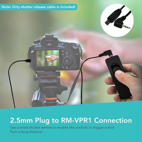Foto&Tech 2.5mm-VPR1 Remote Control Shutter Release Cable Compatible with Sony A1 A7S III A7R IV V A7 III A99 II A7 II A7 A7R A7S A6600 A6500 A6300 A6000, NEX-3NL RX10 (15 ft Cable) in Saudi Arabia