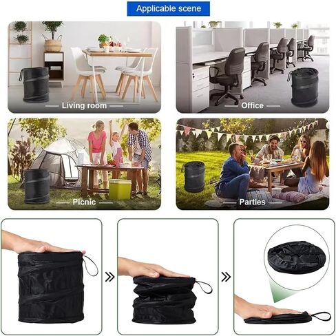 Car Trash Can, Collapsible Pop-up Car Trash Bin with Elastic Band, Portable and Waterproof Waste Basket Rubbish Bin for Car/Truck/Minivan in Saudi Arabia