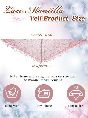 Zhanmai Veils for Church Catholic Mass Veils for Women Catholic Lace Triangle Lace Mantilla Floral Tulle Scarf Covering in Saudi Arabia