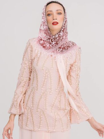 Zhanmai Veils for Church Catholic Mass Veils for Women Catholic Lace Triangle Lace Mantilla Floral Tulle Scarf Covering in Saudi Arabia