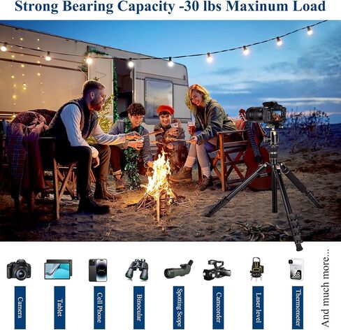 78" Porfessional Tripod for Camera & Phone, Victiv Aluminum Tripod Monopod | Heavy Duty Tripod for DSLR, Spotting Scope,Telescope, Binoculars, Compact Camera Stand for Photography Video Recording Travel in Saudi Arabia