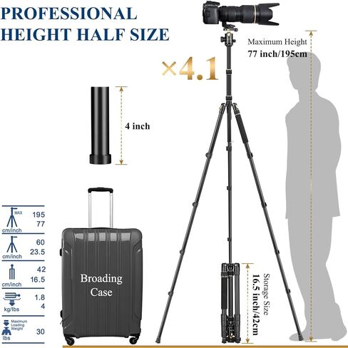 78" Porfessional Tripod for Camera & Phone, Victiv Aluminum Tripod Monopod | Heavy Duty Tripod for DSLR, Spotting Scope,Telescope, Binoculars, Compact Camera Stand for Photography Video Recording Travel in Saudi Arabia
