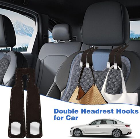 CANIPHA 4Pcs Car Seat Hooks for Headrest, Double Hook Purse Hook for Car Applies to Purse Hanger for Car Headrest Hook Car Purse Hook, Storage Headrest Hooks for Car Purse Holder for Car Tool(Black) in Saudi Arabia